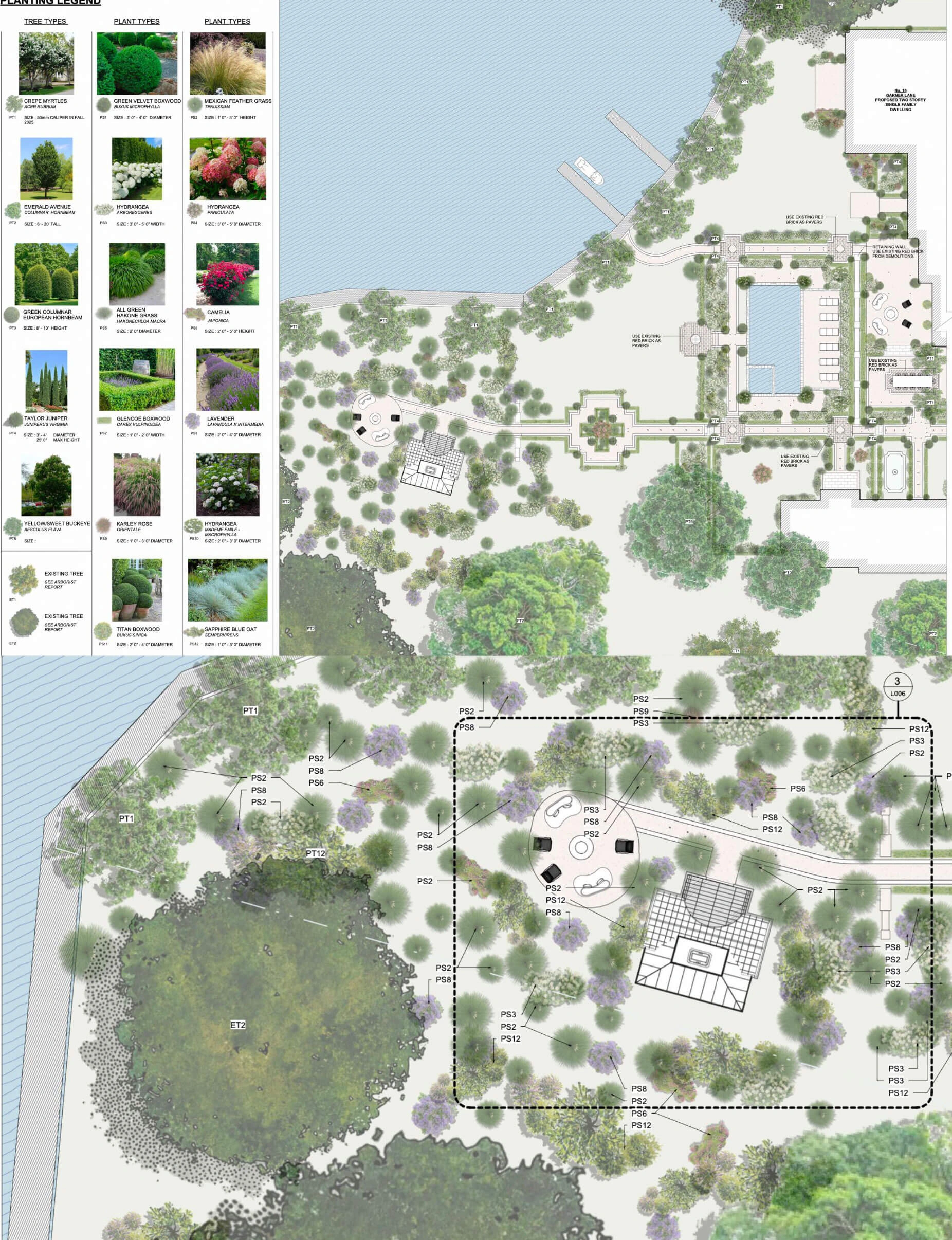 Detailed landscape construction and planting drawings