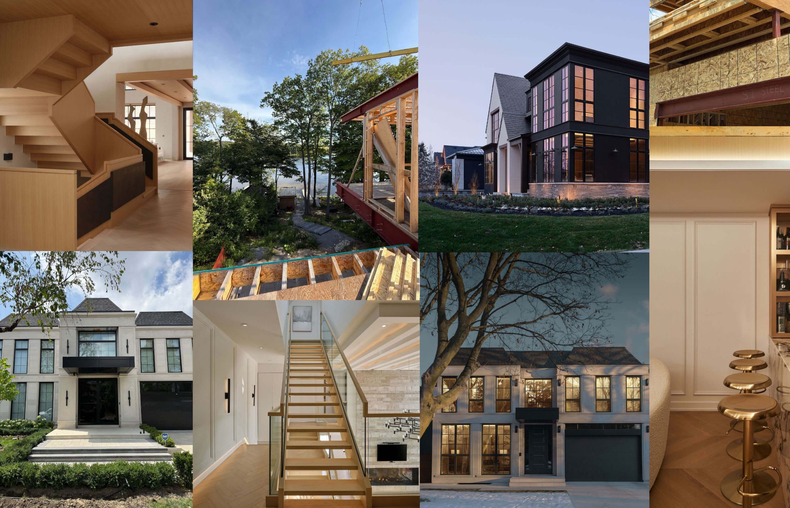 Collection of completed homes, interiors and architectural details