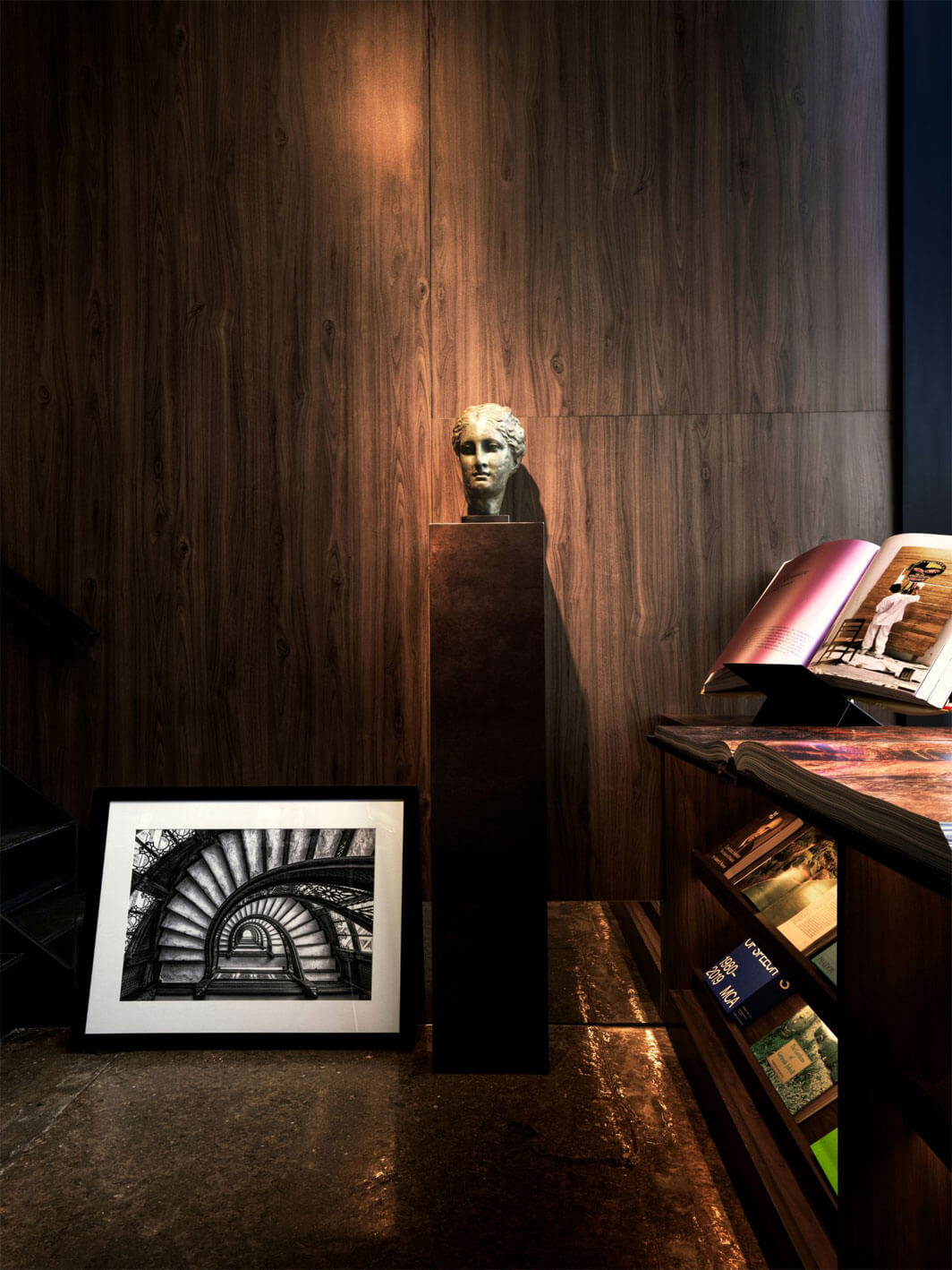 Studio furnishings and sculptural lighting
