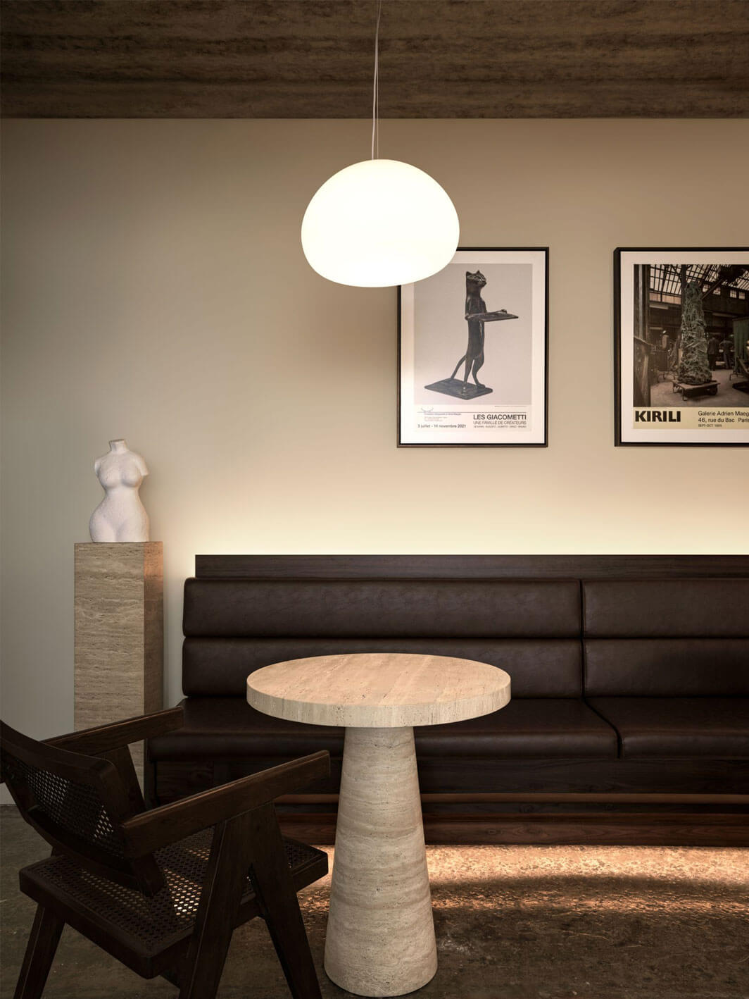Art and objects displayed in the studio