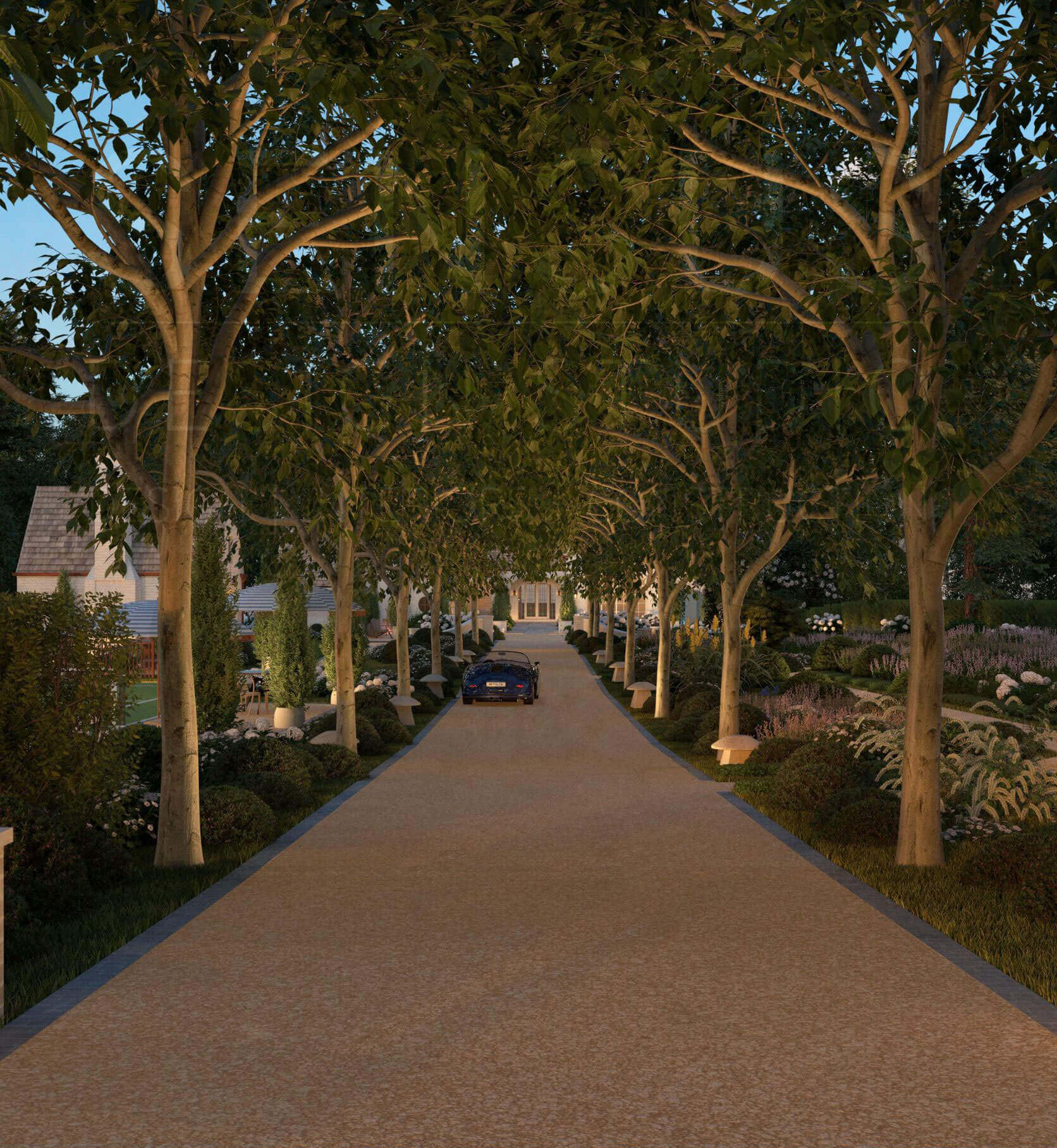 Landscaped garden and outdoor living spaces