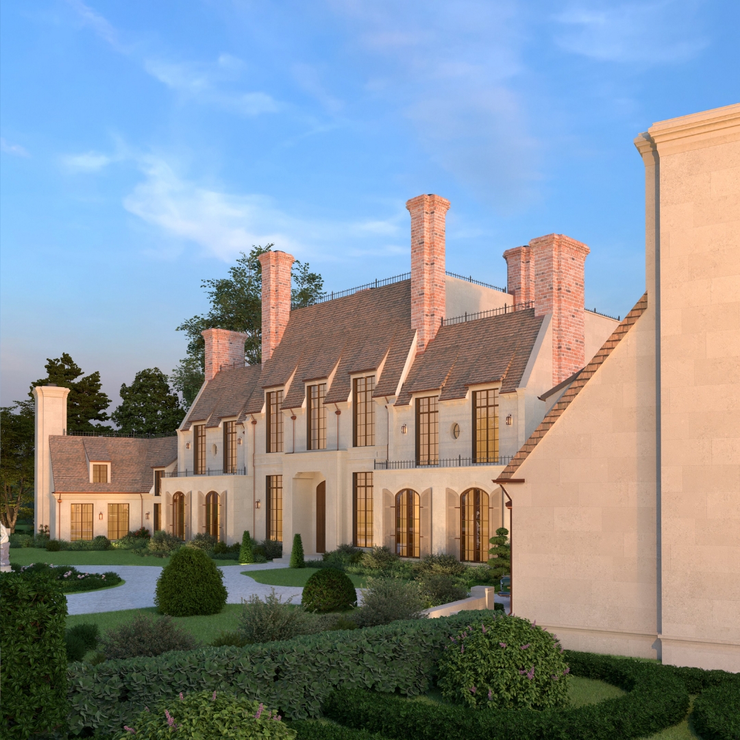 Traditional Georgian Manor centered within its formal grounds