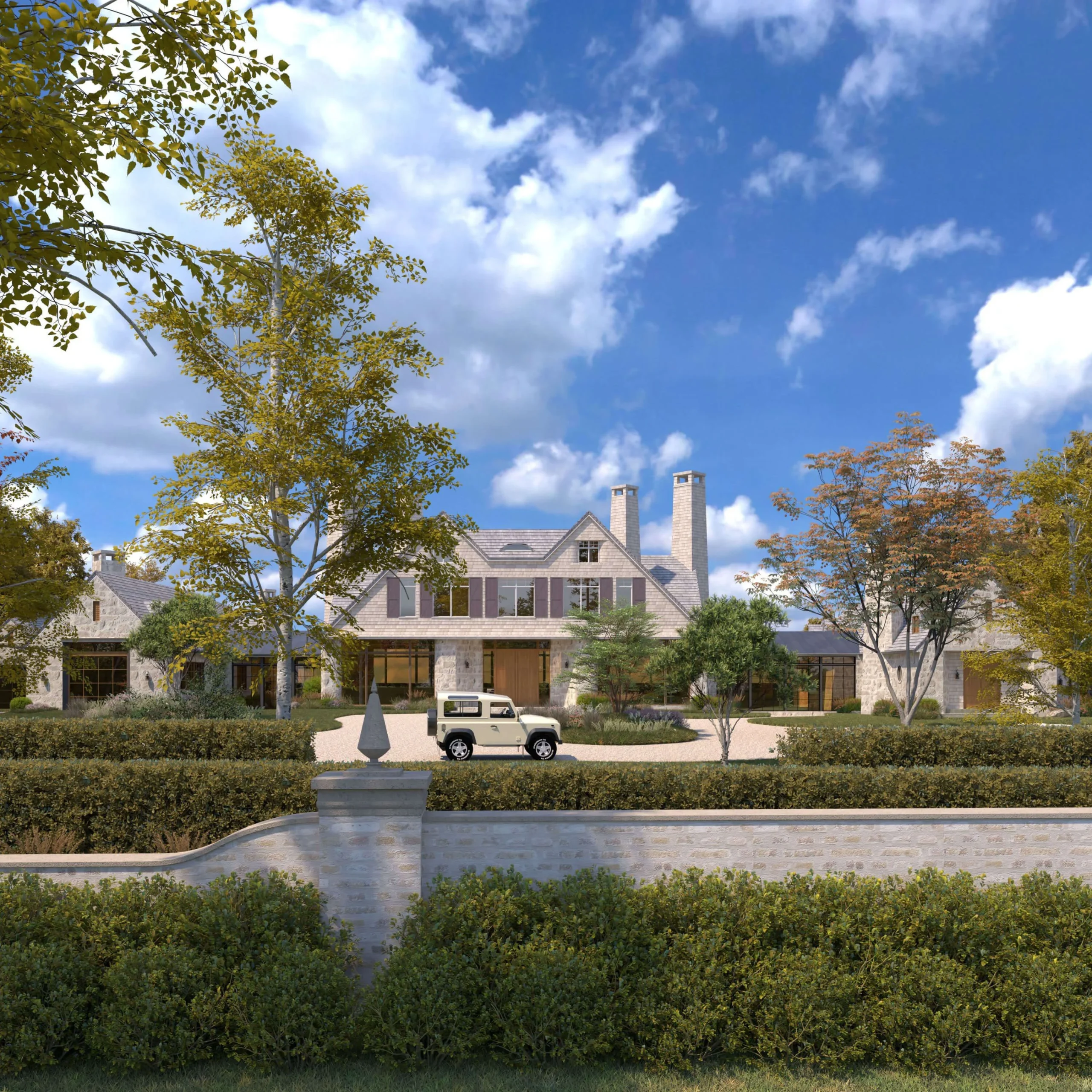 Hamptons Shingle Style Compound facing its waterfront grounds