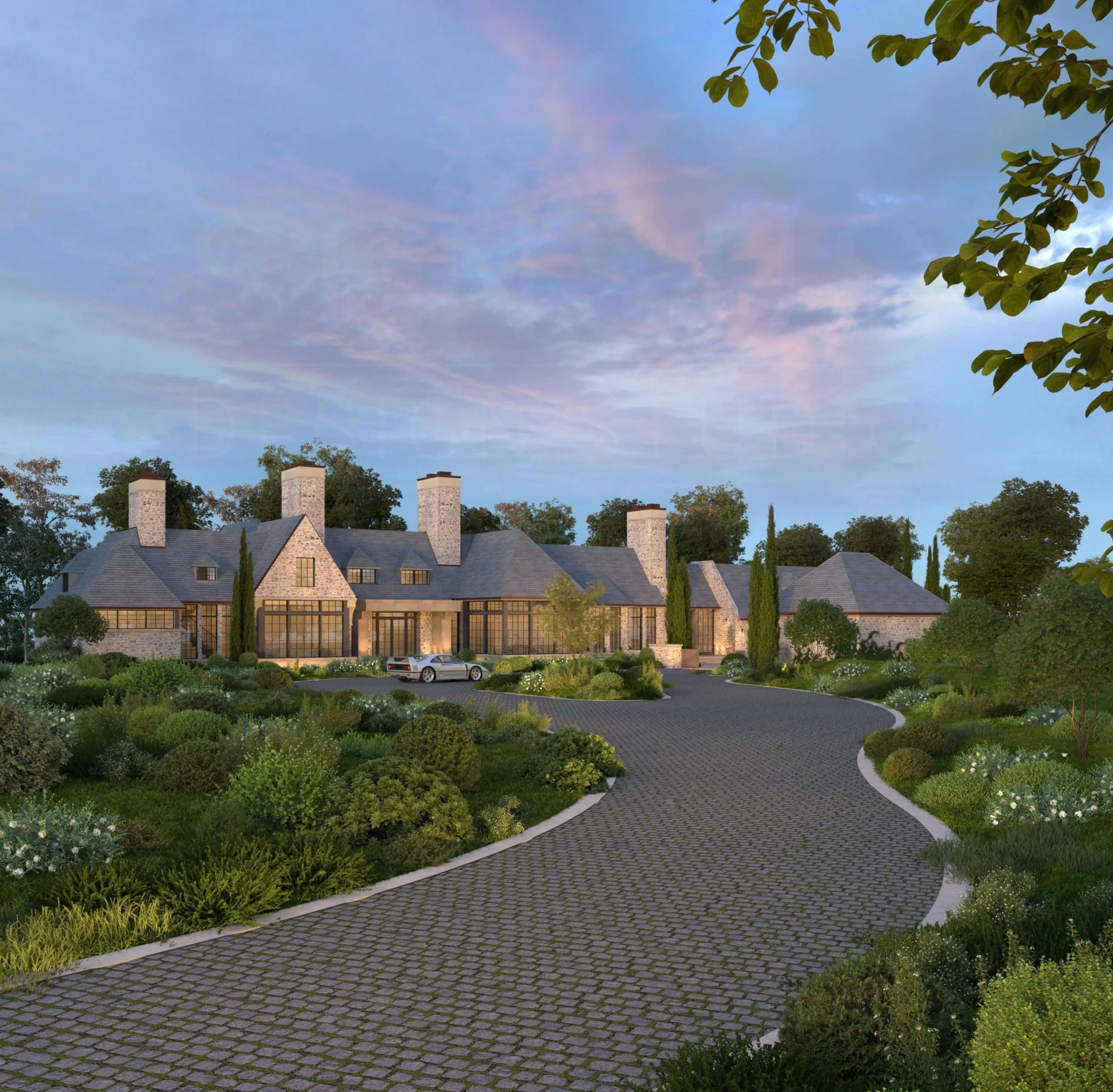 Mountainside Manor nestled into the rolling foothills