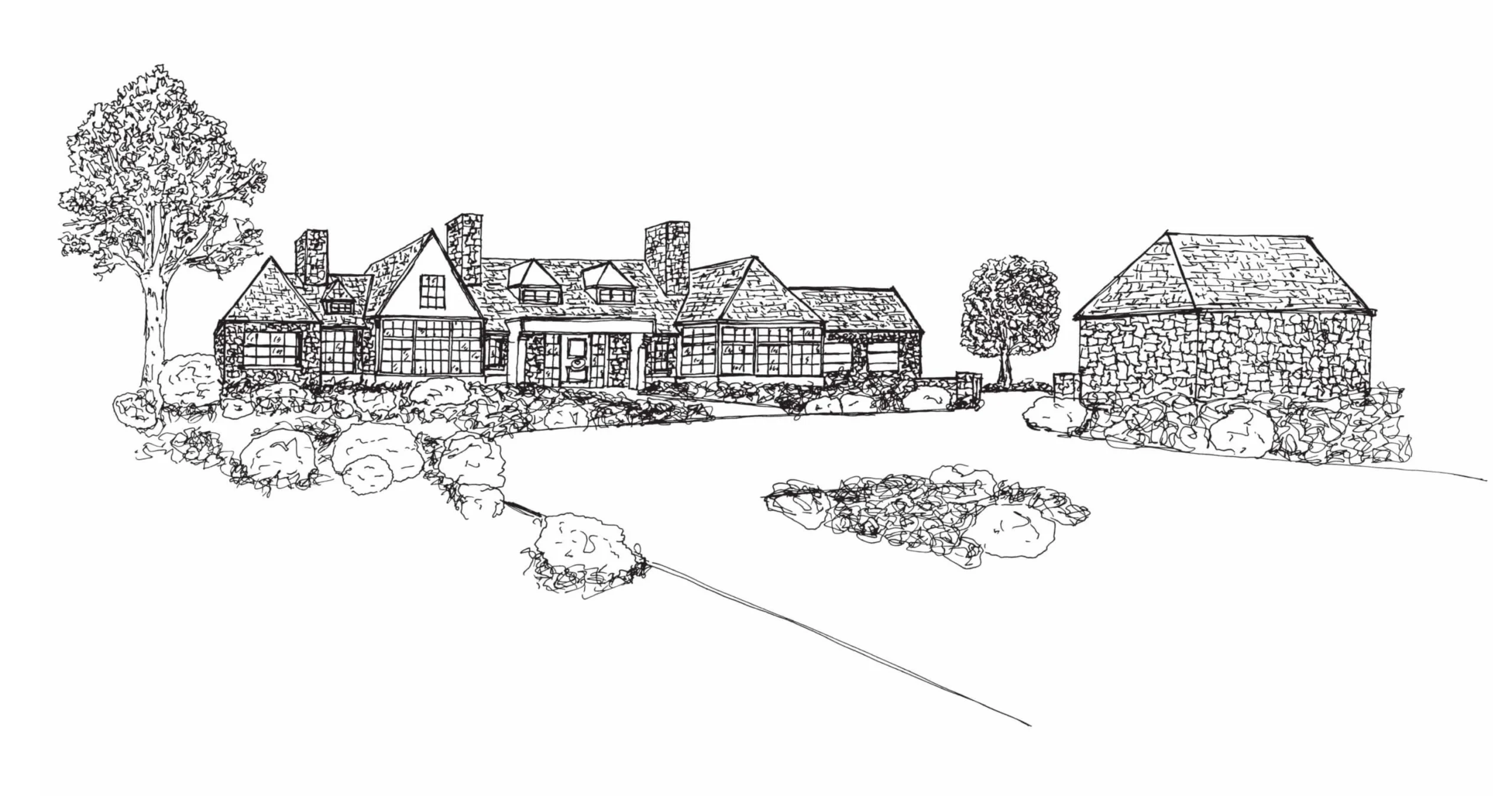 Mountainside Manor stretching across its natural setting