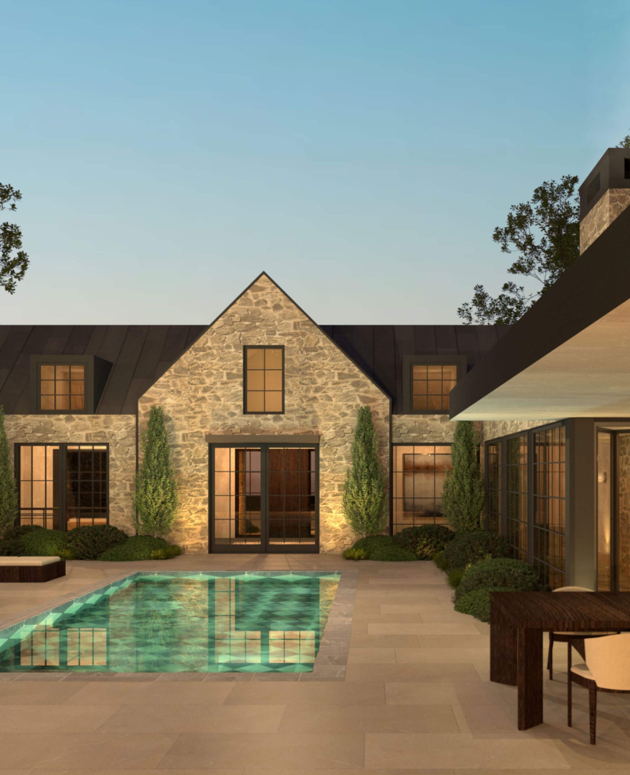 North American Cotswold design: a timelessly rustic stone facade