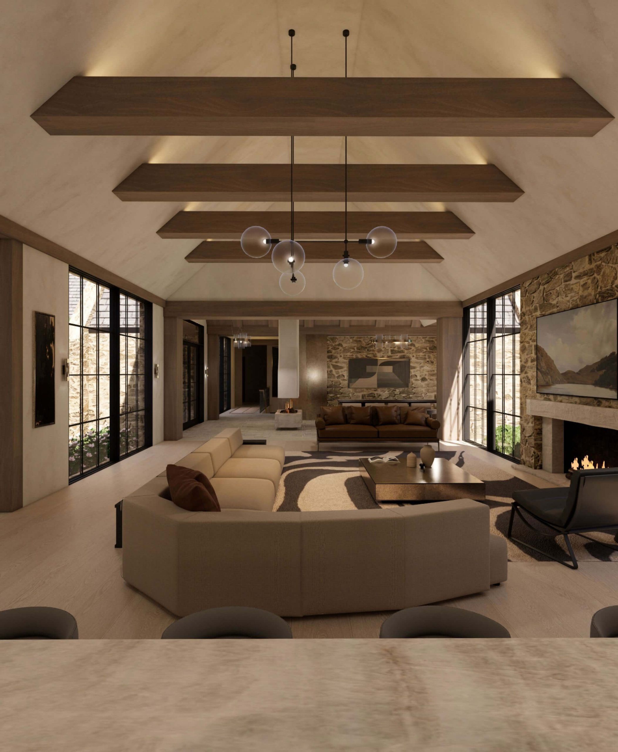 North American Cotswold design: footprint composition that creates courtyards