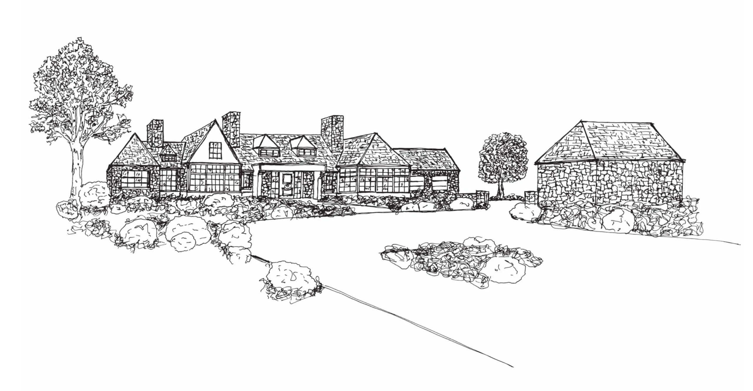 Tudor Foothills Manor architectural rendering, view 2