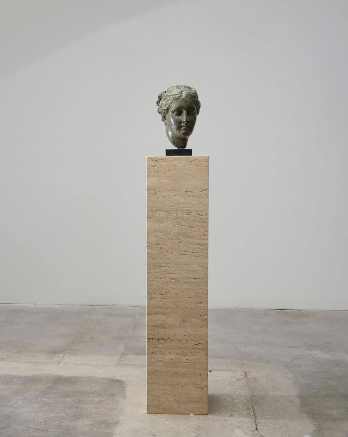Travertine Pedestal Table