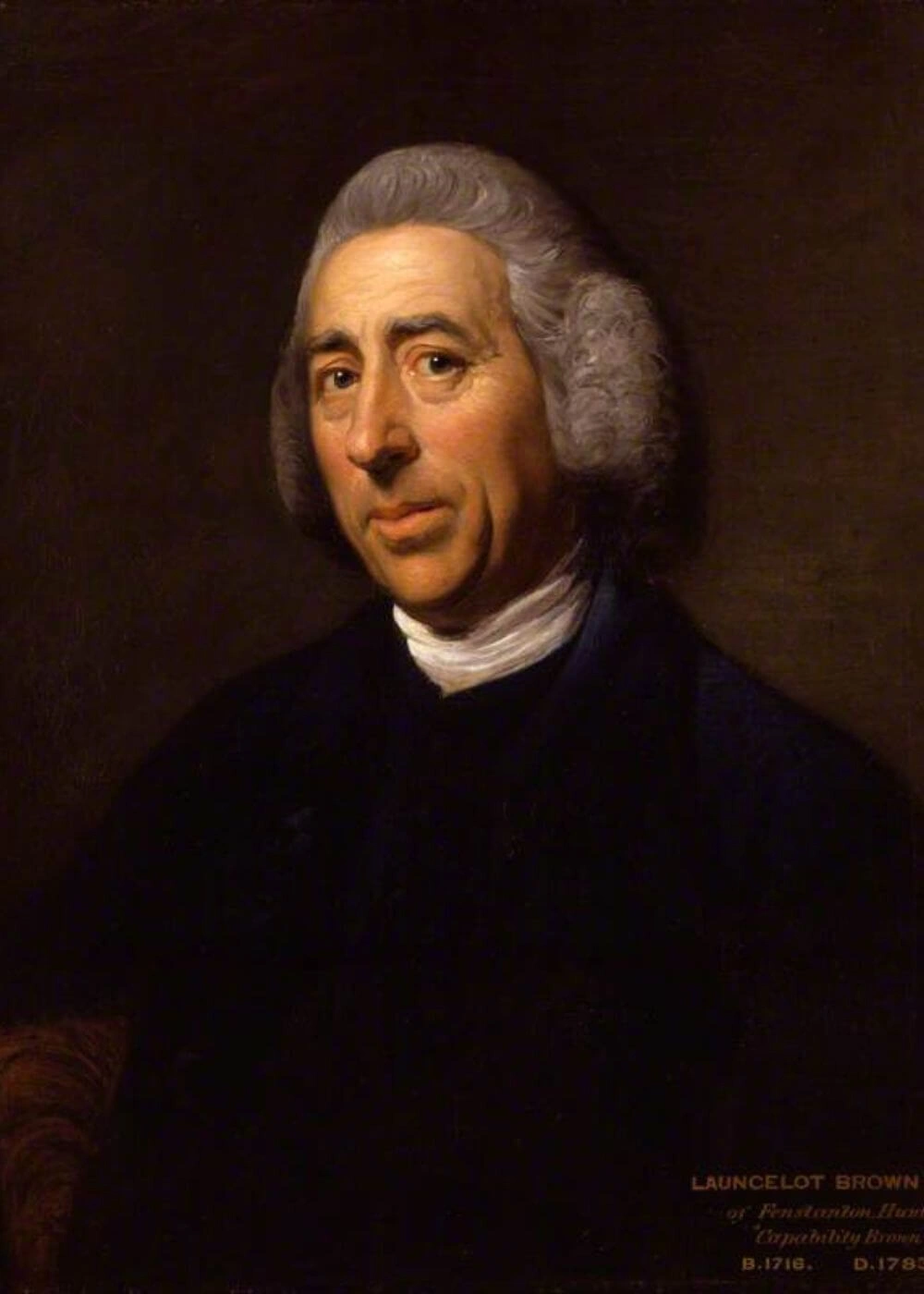 Painted portrait of a man in dark formal clothing