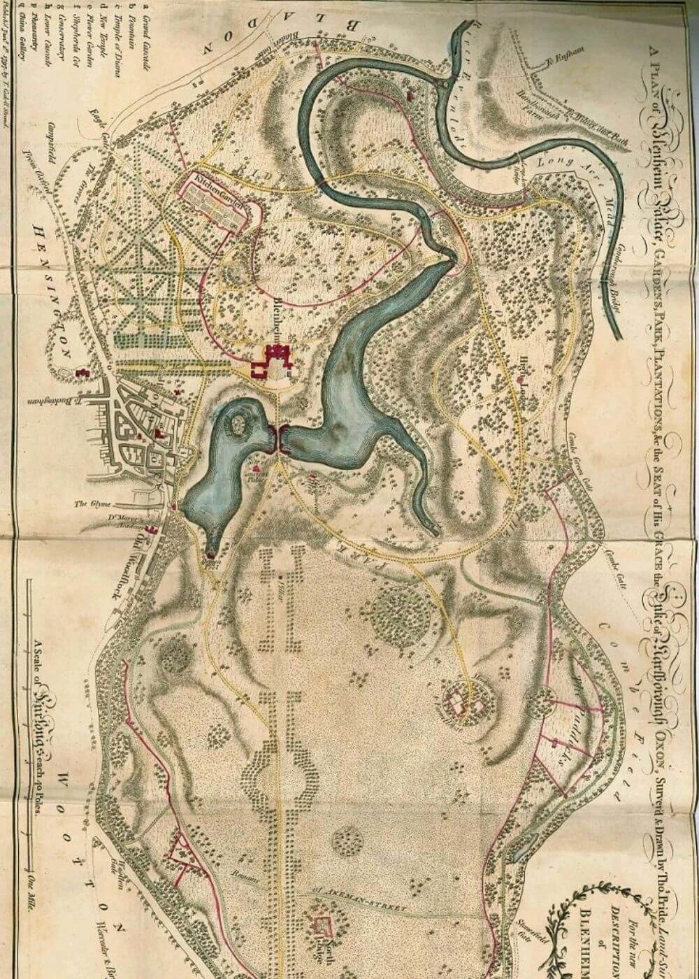 Historic illustrated plan of the estate landscape