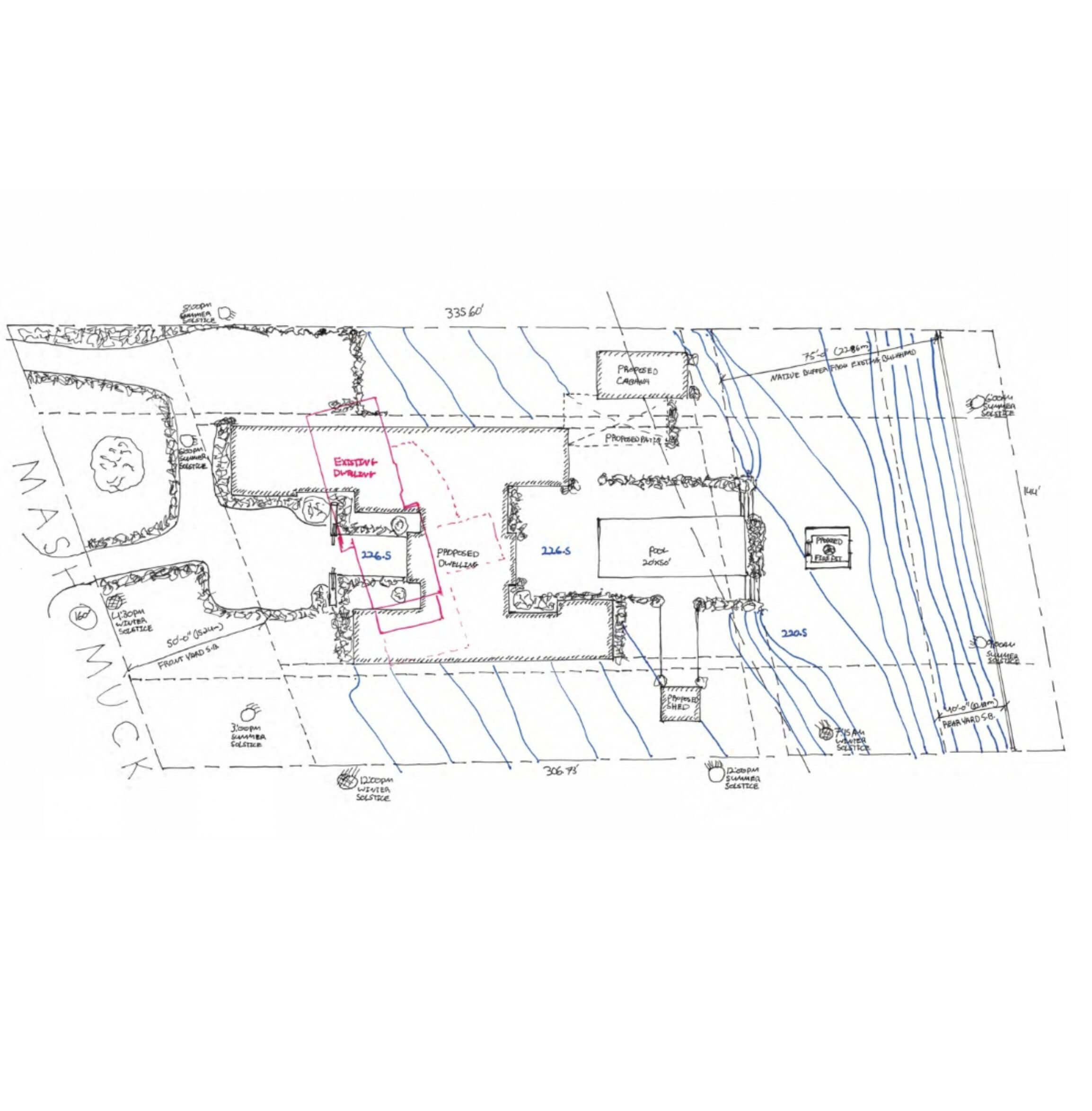 Front elevation of the Sag Harbor Cotswold Beach House
