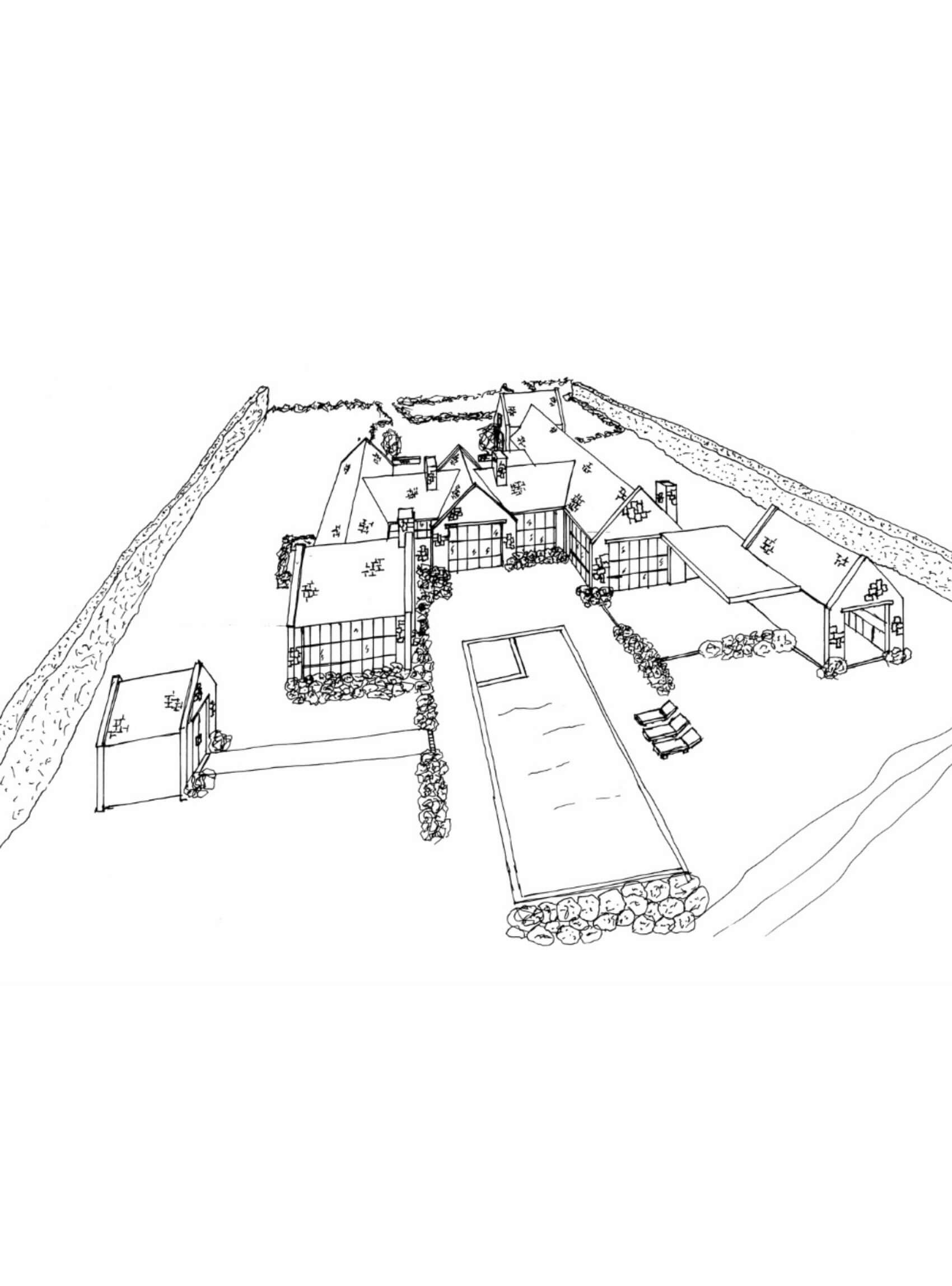 Cotswold Beach House exterior study, view two