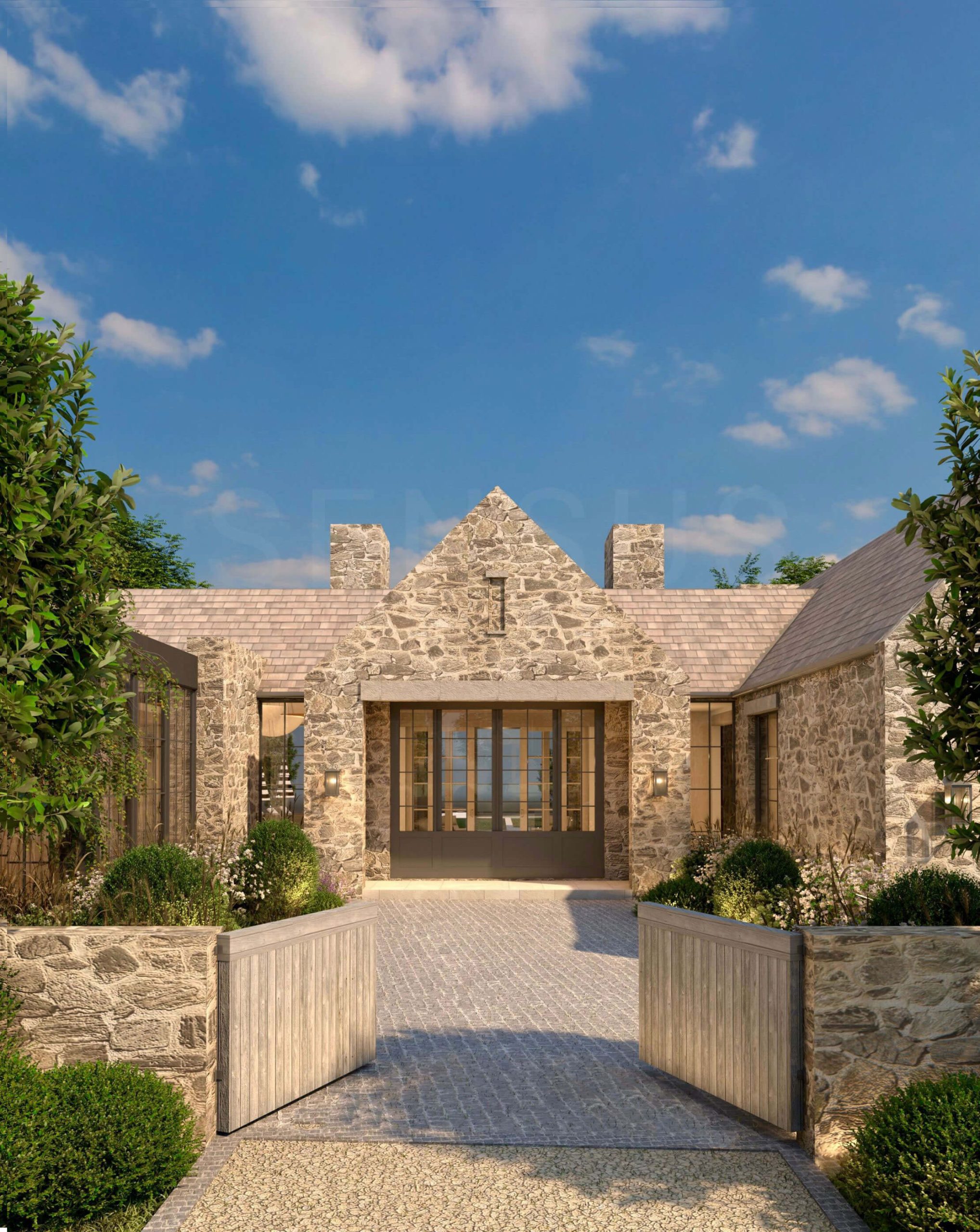 Cotswold Beach House foyer aligned with the waterfront view