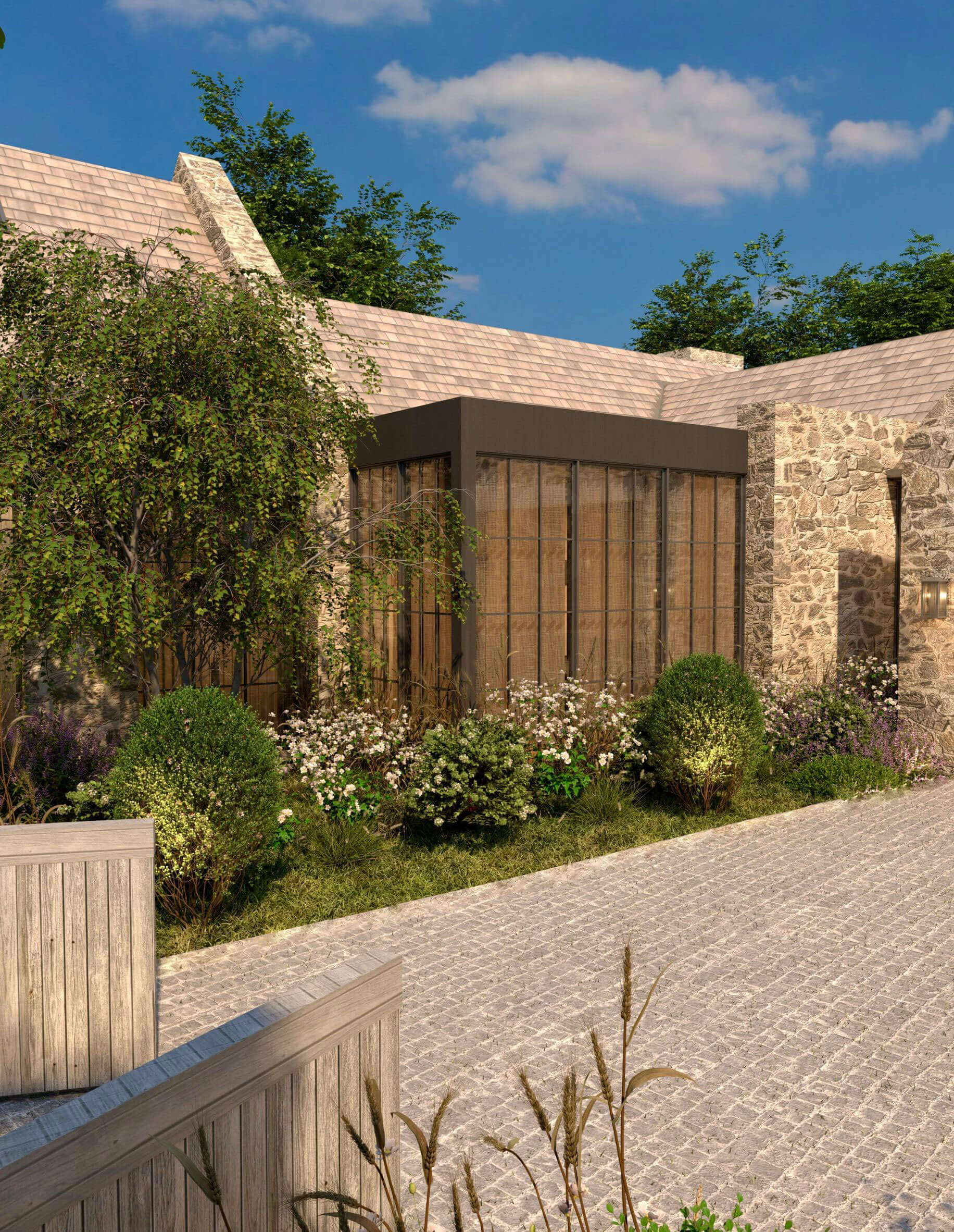 Cotswold Beach House entry sequence, view two