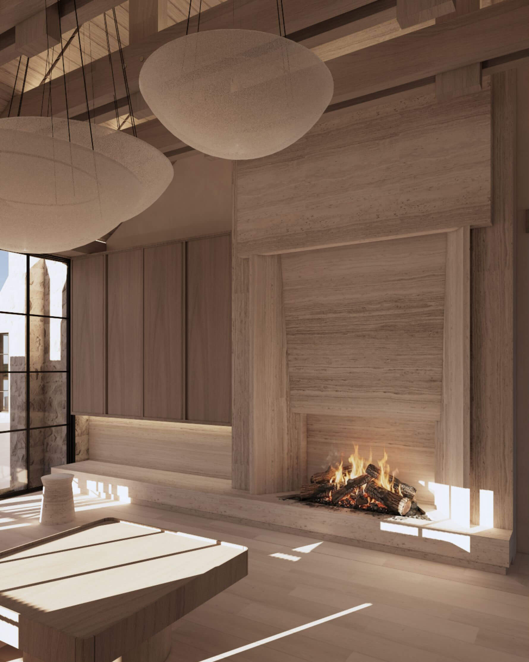 Cotswold Beach House interior material study, view one