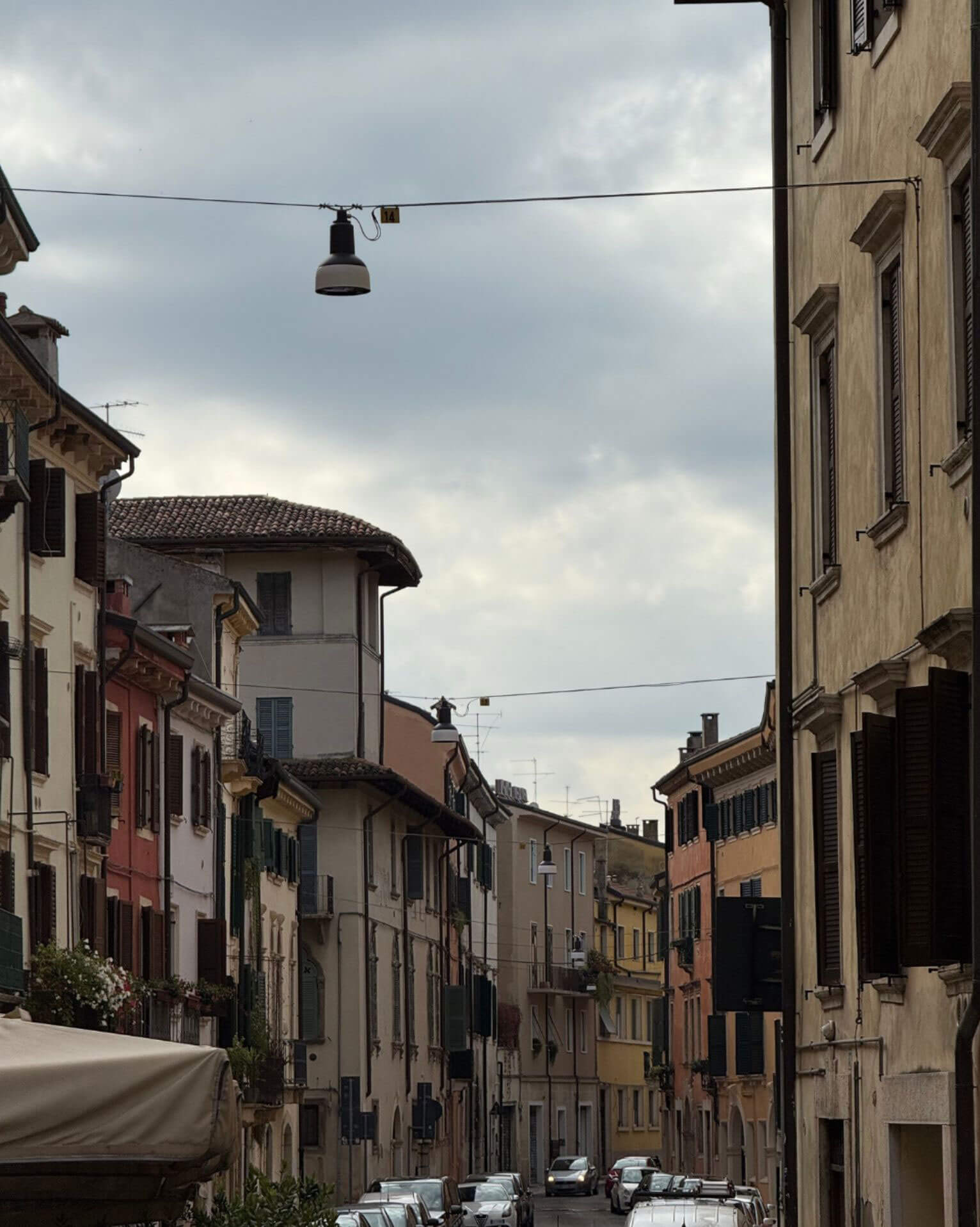Historic buildings along a gently curving street