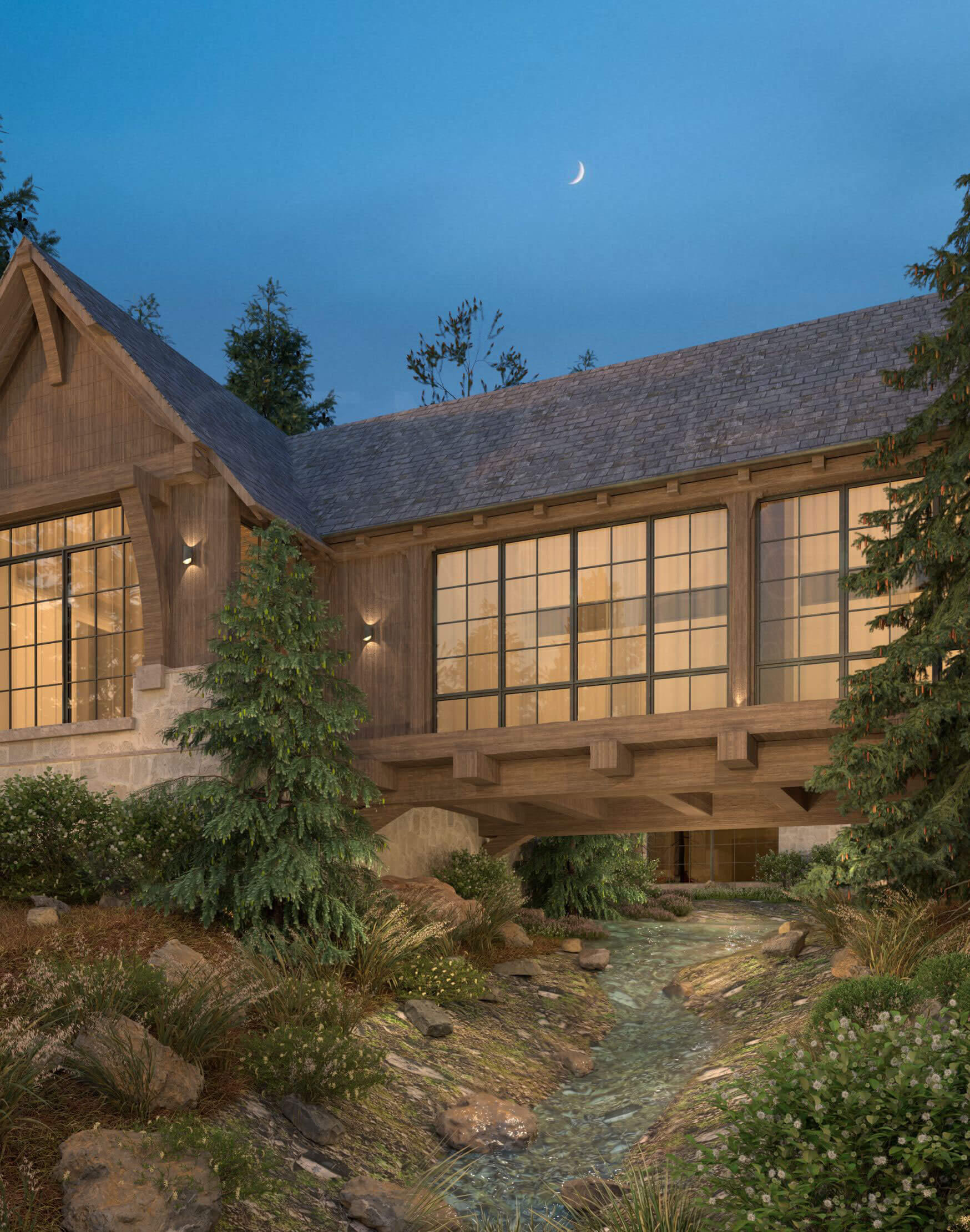 Montana Mountain Compound exterior material study
