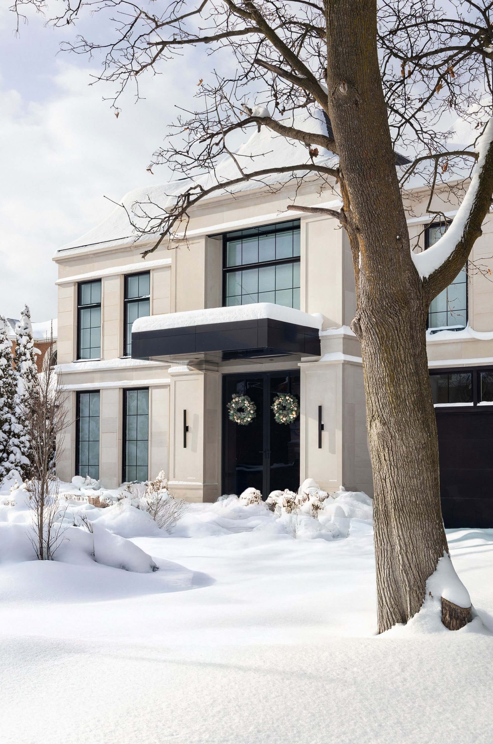 Thornhill French Chateau exterior and masonry details