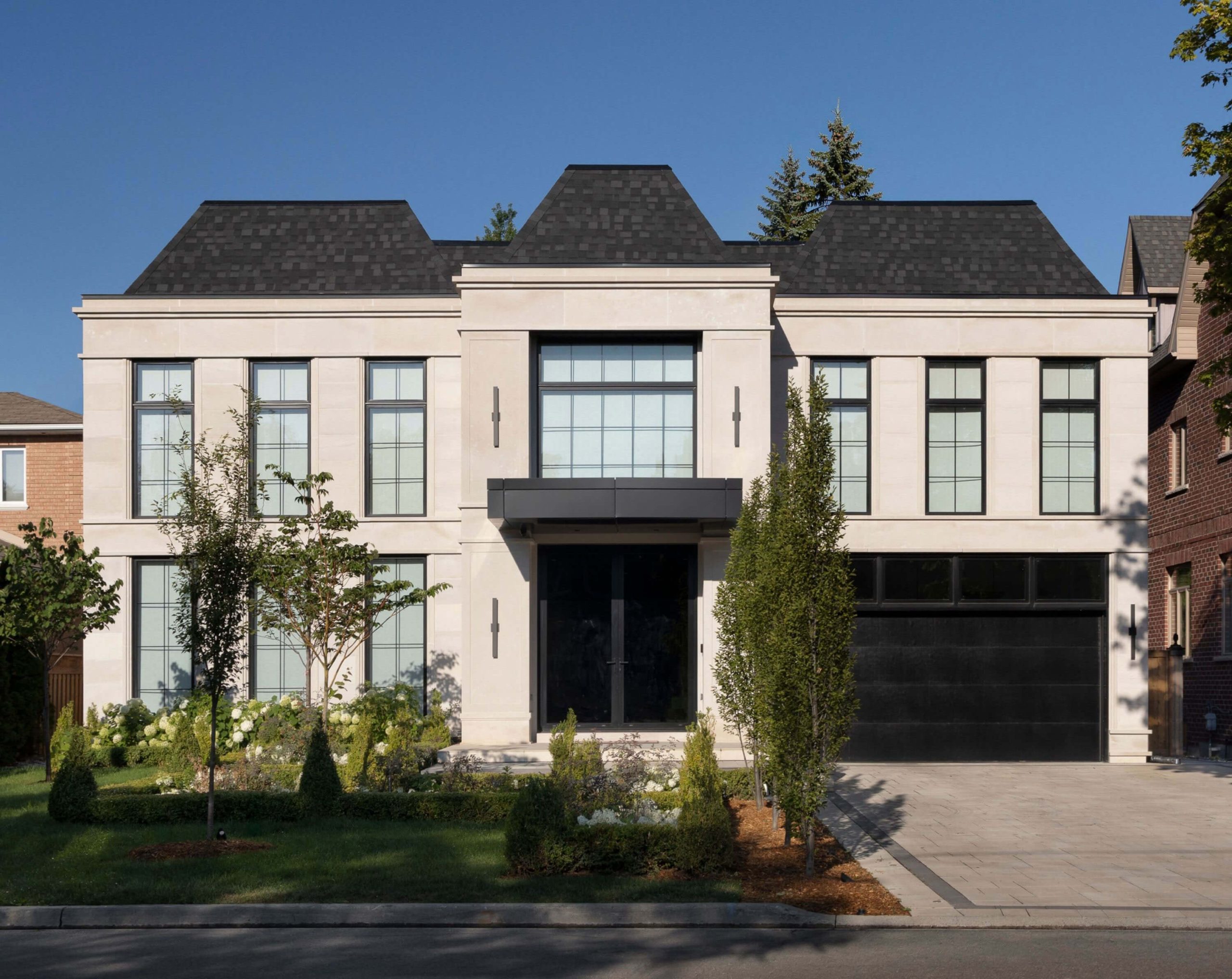 Thornhill French Chateau exterior and masonry details