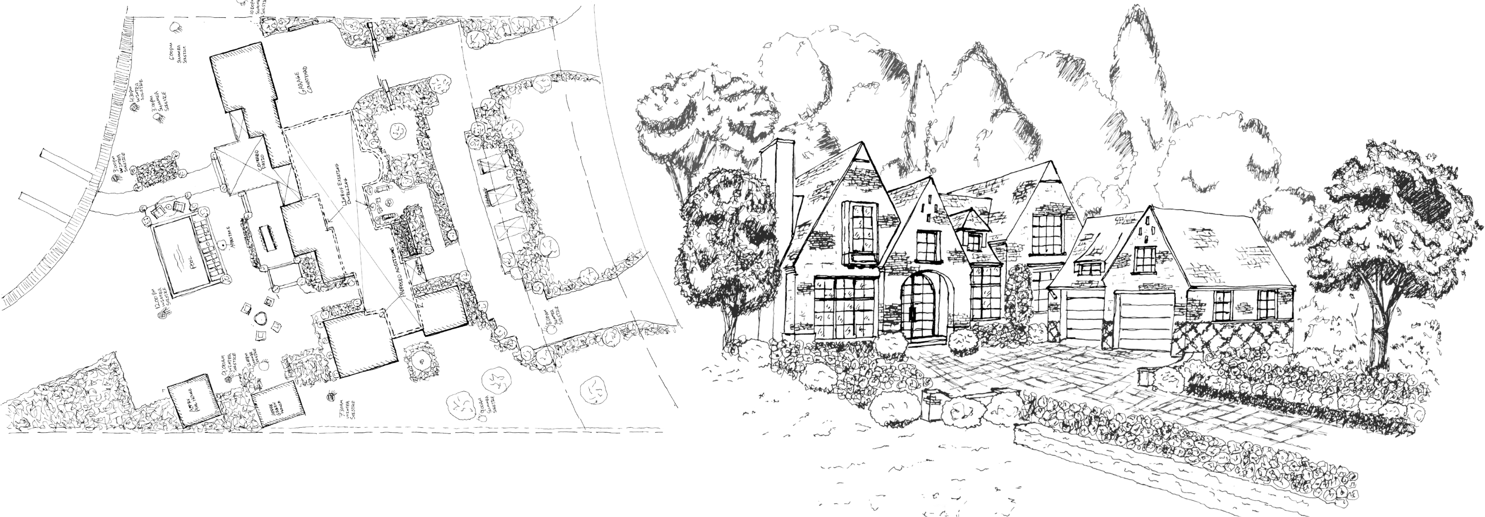 Architectural sketches and design studies
