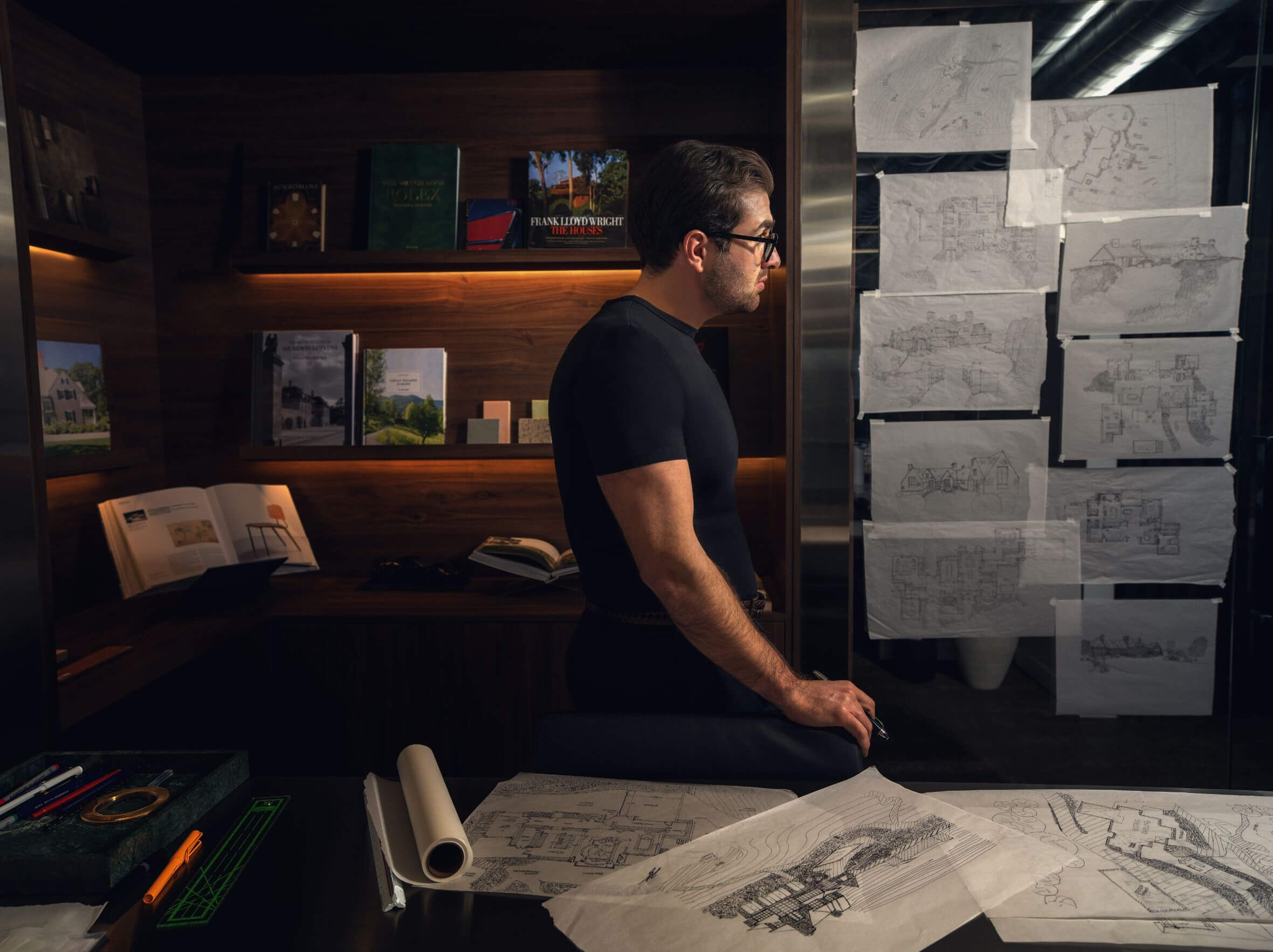 Jesse’s loft office and drafting table
