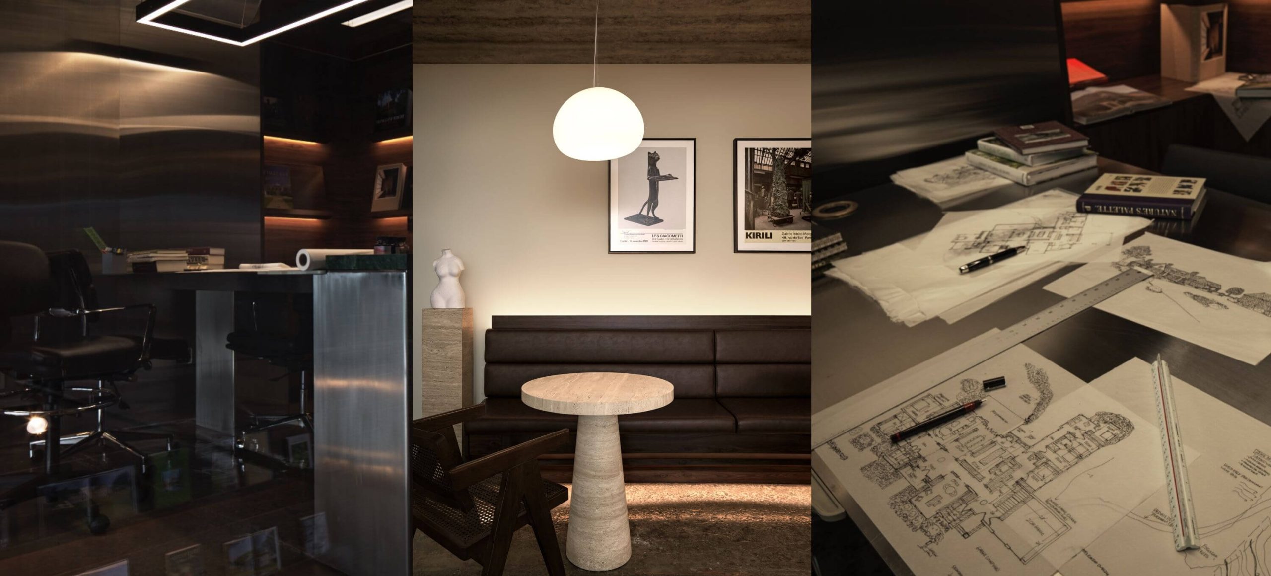 Lighting, furnishings and art in the design studio