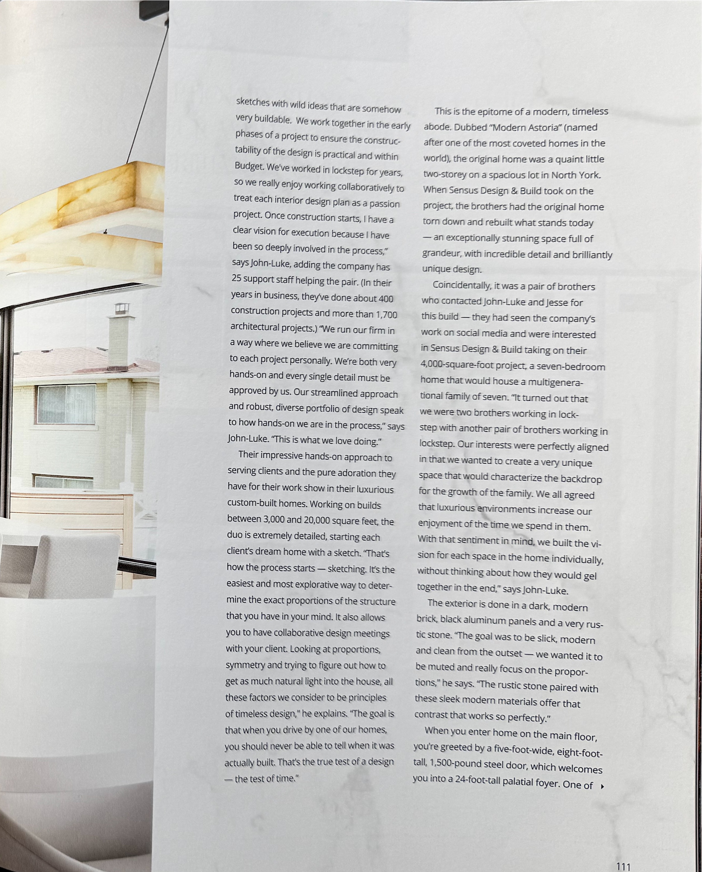 A Modern Astoria, cropped and straightened from the printed magazine